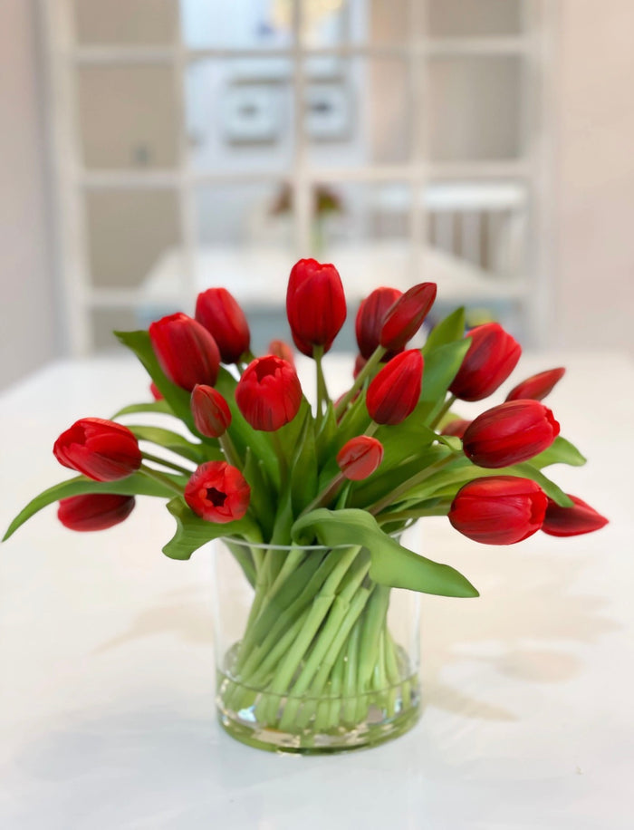 16'' Real Touch Tulip Bush ( RXY1001-#2 Red )