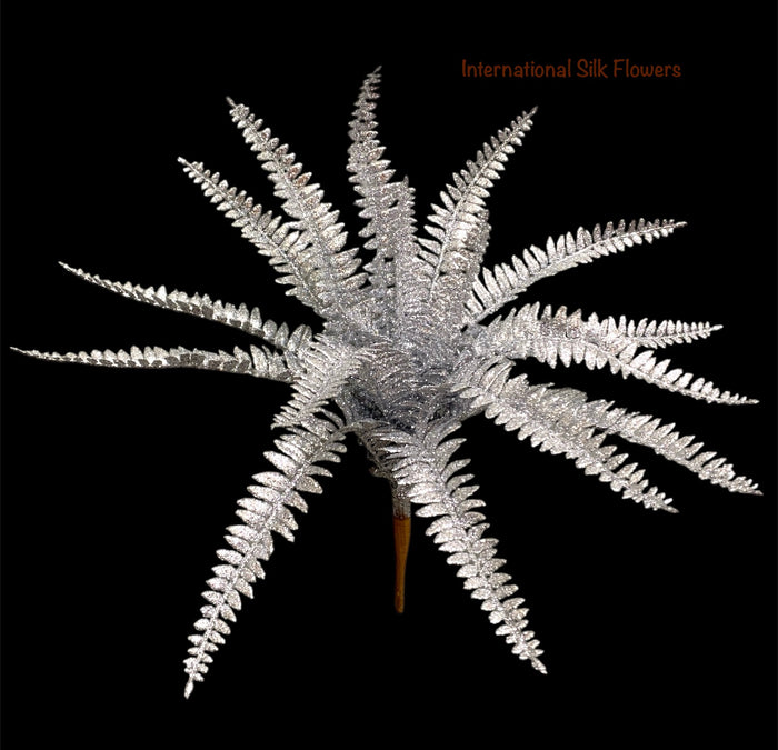 17'' Glitter Fern Bush ( 195270-Silver )