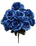 17" Satin Open Rose Bush ( INT398-#27 Navy Blue )