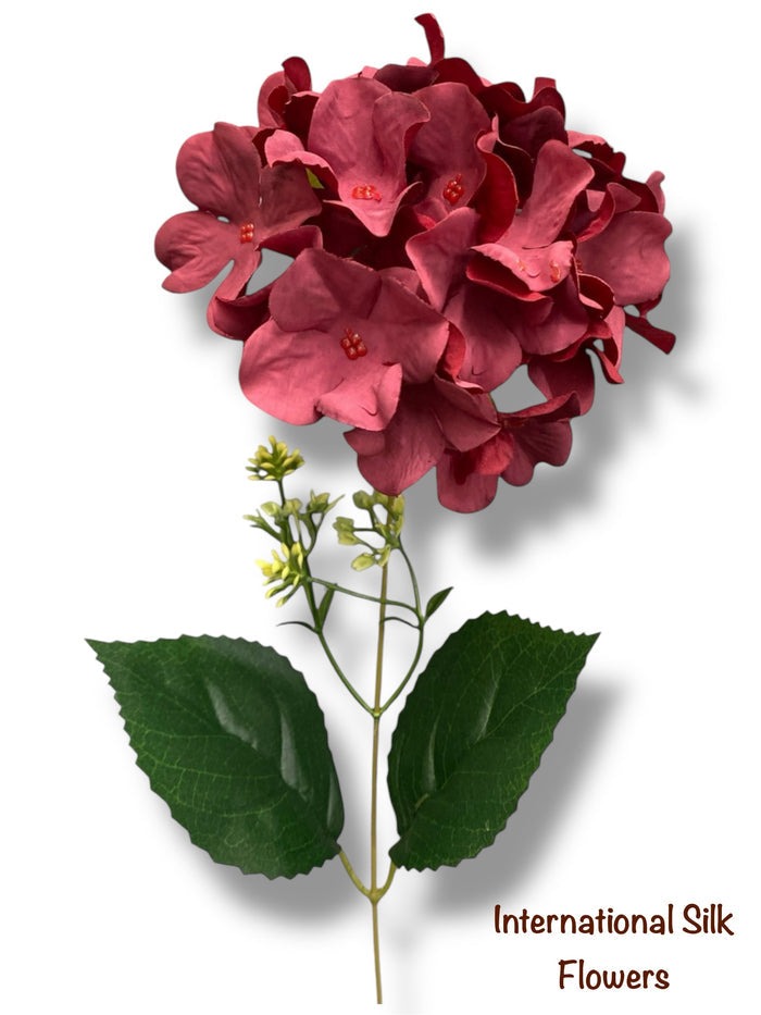 18'' Pongee Hydrangea Bush ( INT24007-#14 Burgundy )