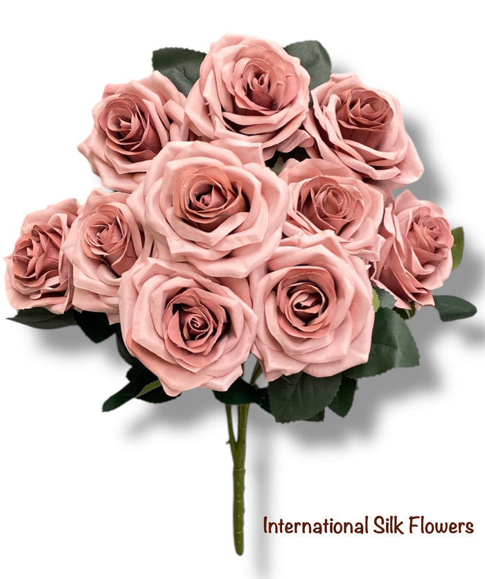 18'' Silk Open Rose Bush ( AN10004-TT/ Mauve  ) B1024N