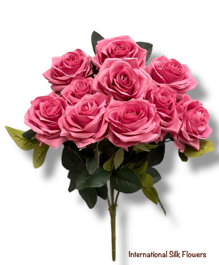 18'' Silk Open Rose Bush B1024N ( AN10004-Babie Pink )