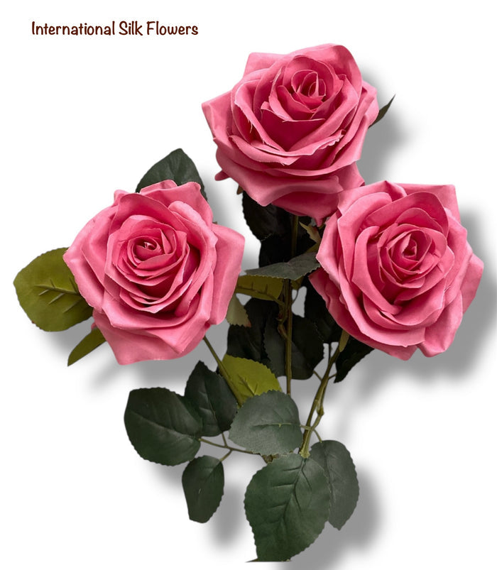 18'' Silk Open Rose Bush B1024N ( AN10004-Babie Pink )