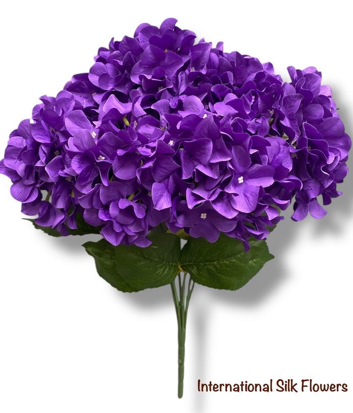 19" Artificial Hydrangea Bush ( SPH-7 Dark Purple )