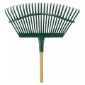 19-Inch Flex Steel Head Lawn Rake With 48-Inch Wood Handle