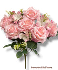 19'' Rose/Hydrangea Bush ( INT5503-Pink )