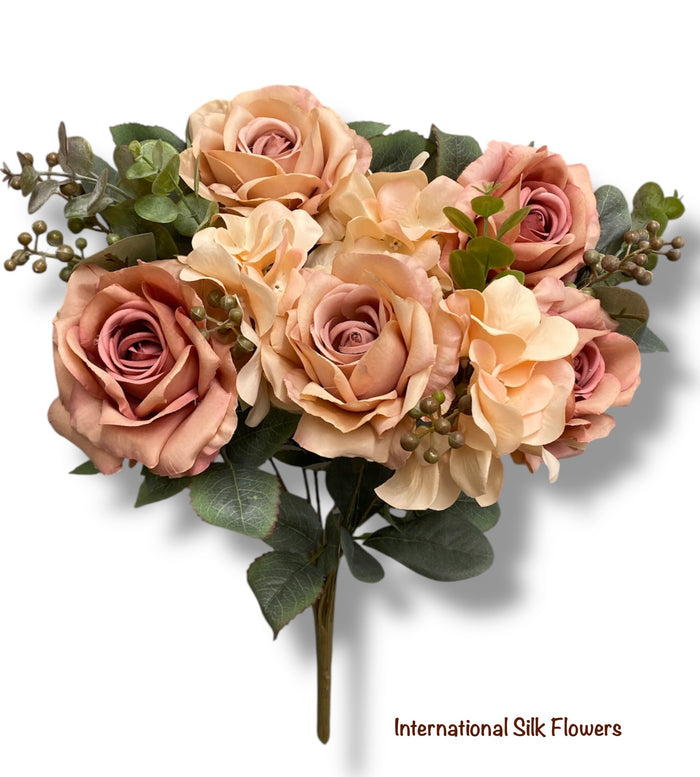 19'' Rose/Hydrangea Bush ( TY3792-PK/MV )