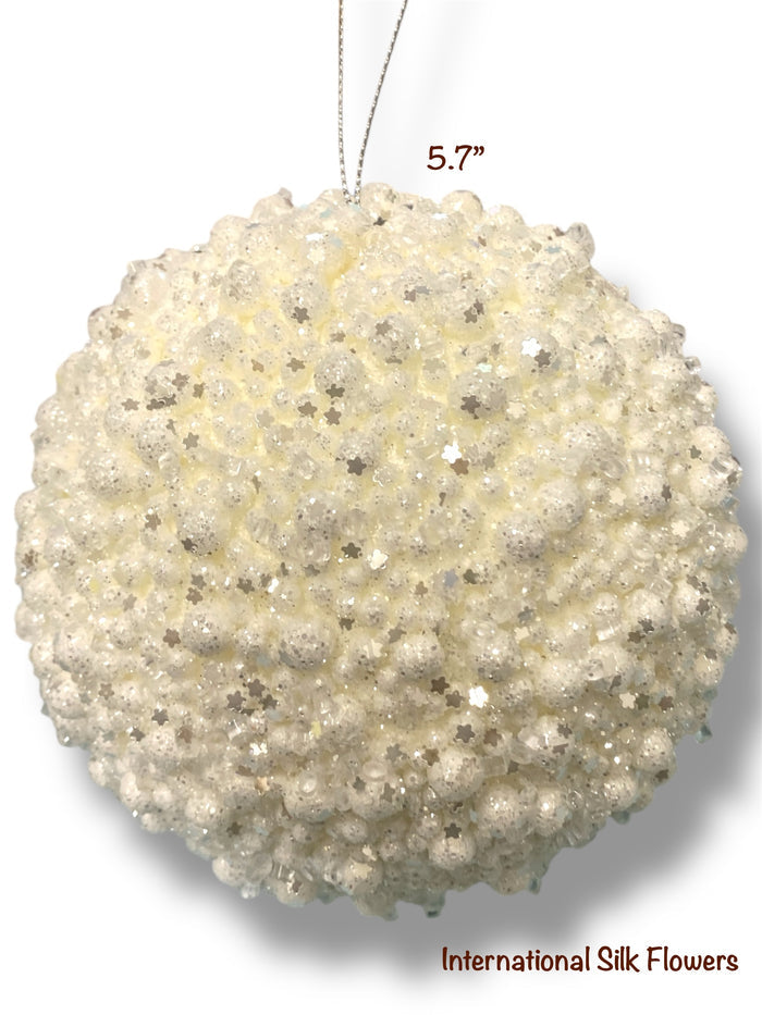5.7'' Hanging Ball Ornament ( 131916-WH )