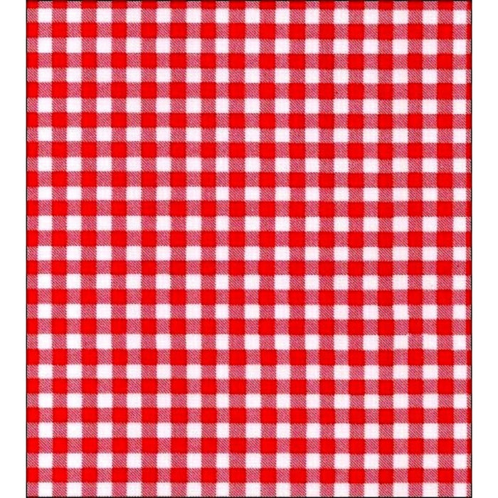 freckled sage red gingham oilcloth swatch