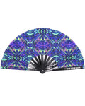 Acid Melt UV reactive festival hand fan featuring colorful psychedelic artwork.