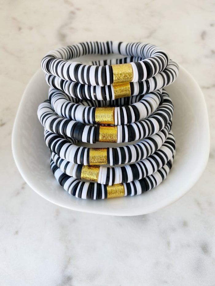 Black + White {COLOR POP} Heishi Beads Bracelet