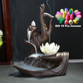 Buddha Hand & Lotus Backflow Incense Burner