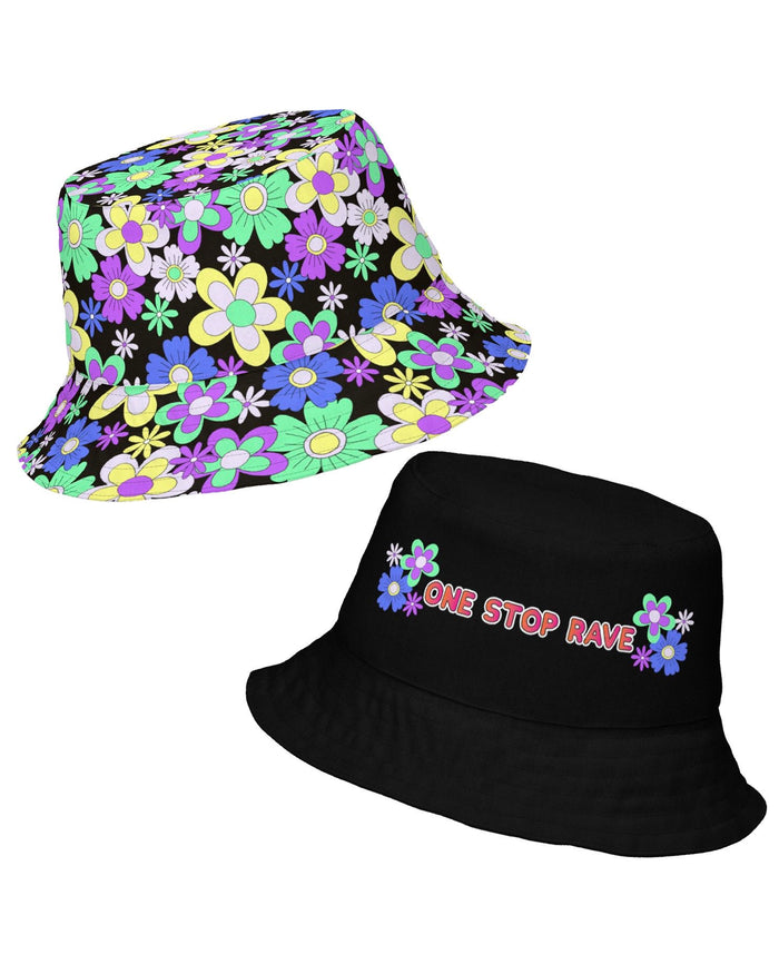 Crazy Daisy Reversible Bucket Hat, Bucket Hat, - One Stop Rave