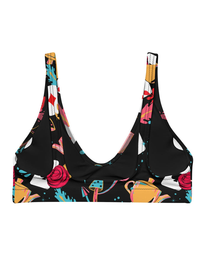 Curiouser and Curiouser Recycled Padded V-Top, V-Top, - One Stop Rave