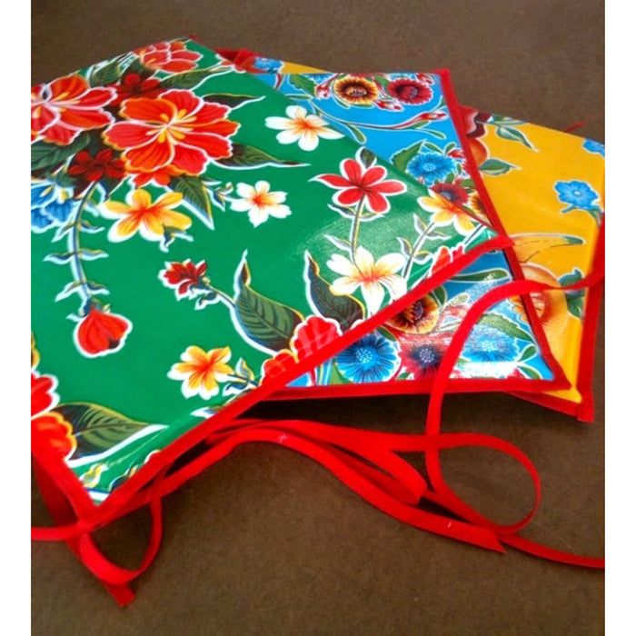 freckled sage oilcloth seat cushions
