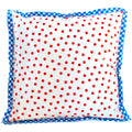 freckled sage dot red oilcloth pillow