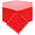 freckled sage dot white on red with red gingham trim