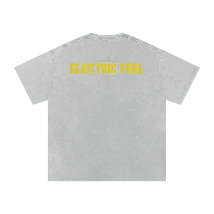 Electric Feel - Snow Washed Oversized Cotton T-Shirt