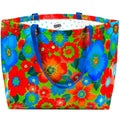 freckled sage extra large oilcloth tote bag in betty's bunch lime green