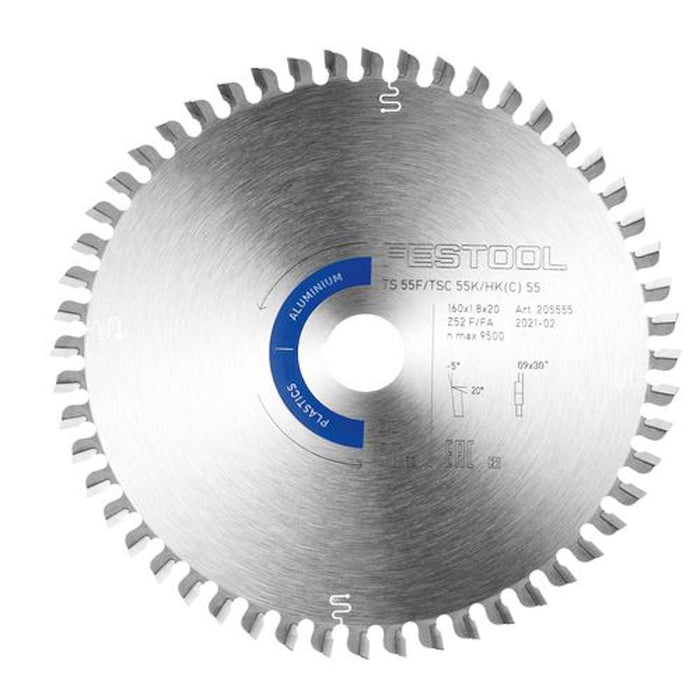 Festool Saw Blade HW 160x1,8x20 TF52 A ALUMINIUM/PLASTICS available at Colorize.