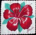 Florida Hibiscus Vintage Handkerchief Souvenir