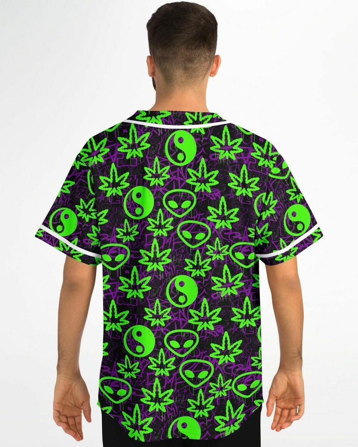 Ganja Graffiti Baseball Jersey, Baseball Jersey, - One Stop Rave