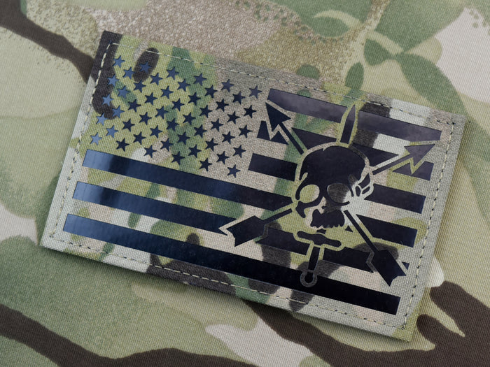 Large Infrared Multicam IR US Flag Patch 5" x 3" Special Forces CIF