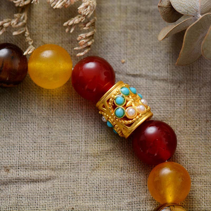 Natural 7 Chakras Stones Heart Bracelet