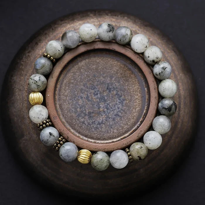 Natural African Turquoise Labradorite & Green Agate 3 Bracelet Set