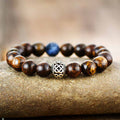 Natural Bronzite Stone and Tibetan Bead Bracelet