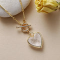 Natural Clear Quartz Heart Pendant Lariat Necklace