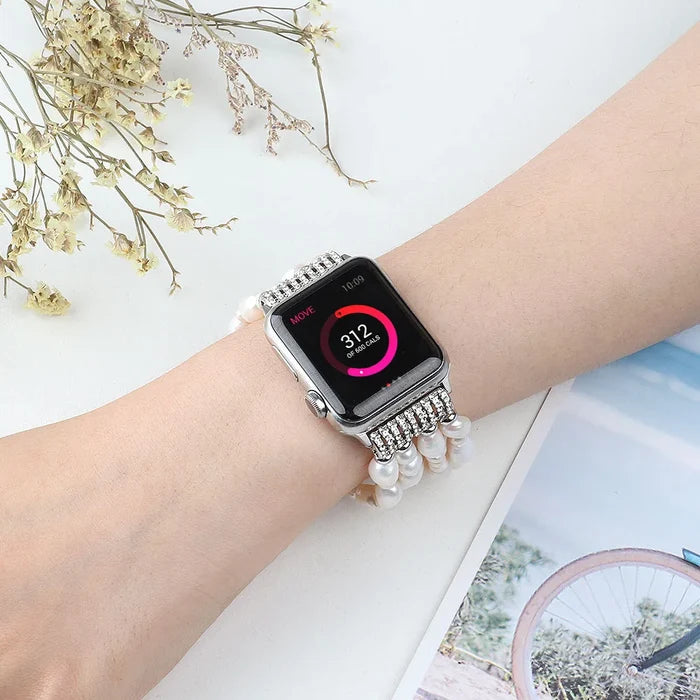 Natural Freshwater Pearl Beaded Smartwatch Band