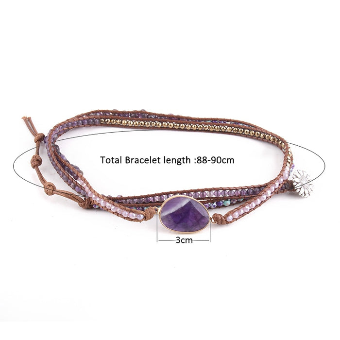 Natural Howlite, Rose Quartz, Celestite & Agate Wrap Bracelet
