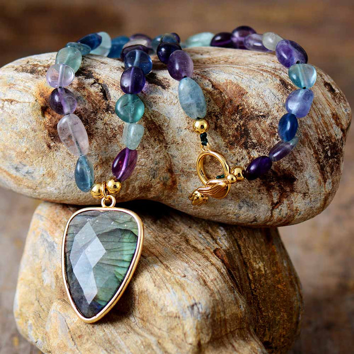 Natural Labradorite & Mixed Gemtones Necklace