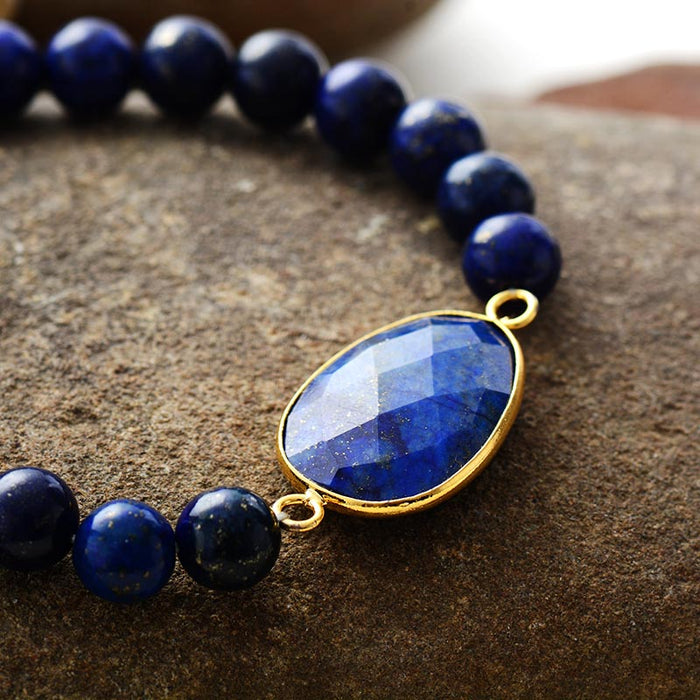 Natural Lapis Lazuli Beaded Bracelet