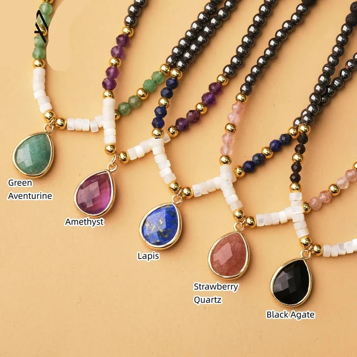 Natural Mixed Gemstones Choker Necklace
