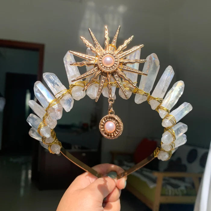 Aura Clear Quartz Gold