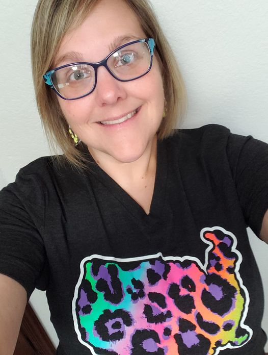 {PARTY IN THE U.S.A.} Neon Leopard Char-Black V-Neck Tee