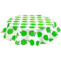 freckled sage round apples and dots lime green oilcloth tablecloth