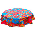 freckled sage round betty's bunch gold oilcloth tablecloth