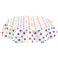 freckled sage round big dot purple oilcloth tablecloth