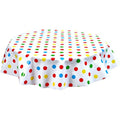 freckled sage round big dot red oilcloth tablecloth