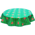freckled sage round bouquet green oilcloth tablecloth