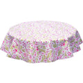 freckled sage round cherry blossom gold oilcloth tablecloth