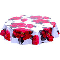 freckled sage round gardenia white oilcloth tablecloth