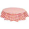 freckled sage round large gingham orange oilcloth tablecloth