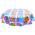 freckled sage round sentimental purple oilcloth tablecloth