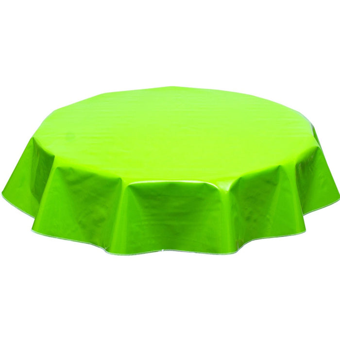 freckled sage round solid lime green oilcloth tablecloth