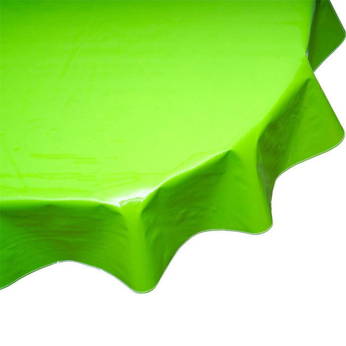 freckled sage round solid lime green oilcloth tablecloth