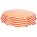 freckled sage round stripe orange oilcloth tablcloth
